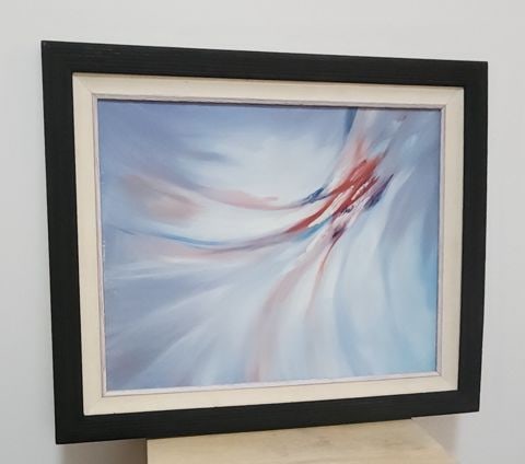 Vintage powerful modernist abstract oil painting 21 x25" - 2