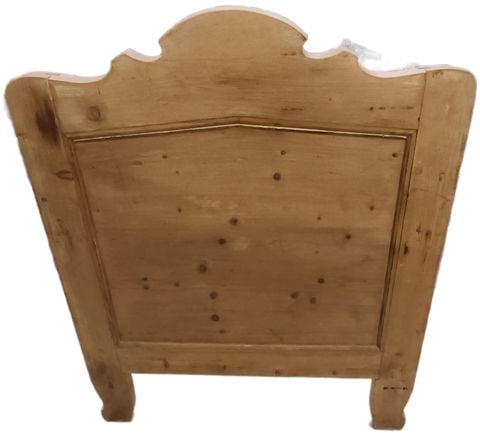 Vintage (likely) Scandinavian carved rustic country pine bench w/ hand-painted floral motif. - 5