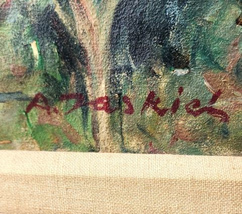 A. Zaskick, Signed Circa 1943, Exquisite Original Oil Painting of European Landscape. - 7