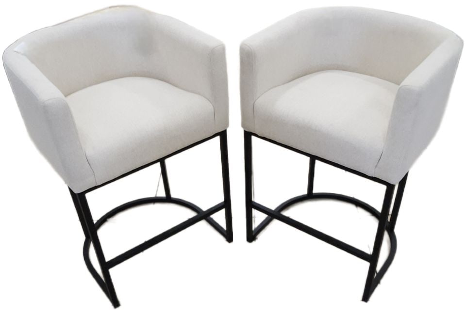 Pair of hi-design contemporary modern upholstered counter stools. Perfect for most any decor. (1 of 4)