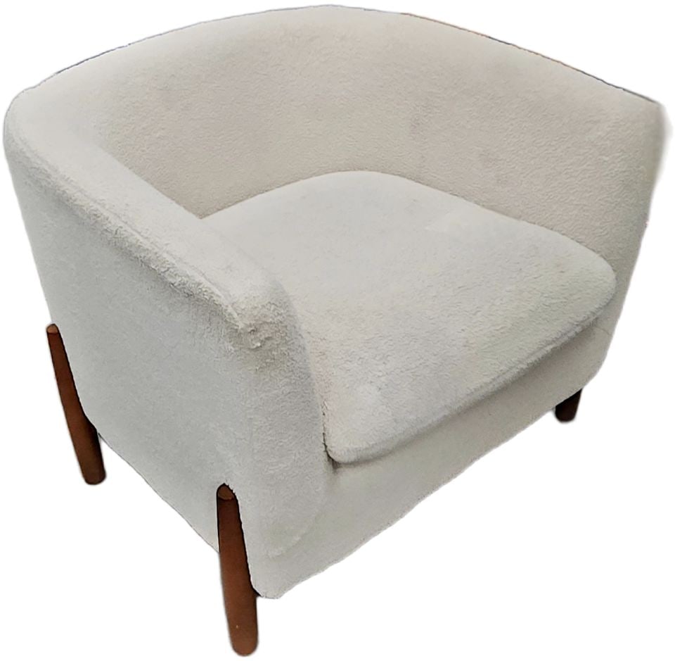 Hi-Design Mid-Century Modern Style Sherpa Version of the Iconic Barrel or Tub Chair. (1 of 1)