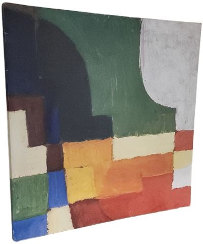 Vintage pair of bold abstract giclee canvas prints. Circa '99 Commissioned by IKEA in Great Britain. - 6
