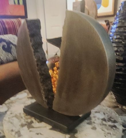 James Myford powerful brutalist solid aluminum cast "Torn Apart" sculpture. Signed. Circa "88 - 8