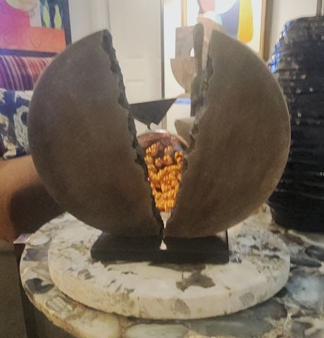 James Myford powerful brutalist solid aluminum cast "Torn Apart" sculpture. Signed. Circa "88 - 9