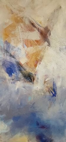 Modernist abstract giclee oil painting w/ rich textured impasto style. Facsimile Signed. - 2