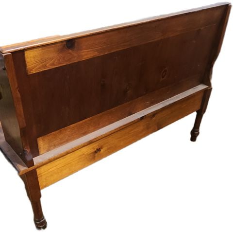 Vintage country 57 x 20" Wooden Storage or Hall Bench Settle w/ great rustic look & primitive style. - 2