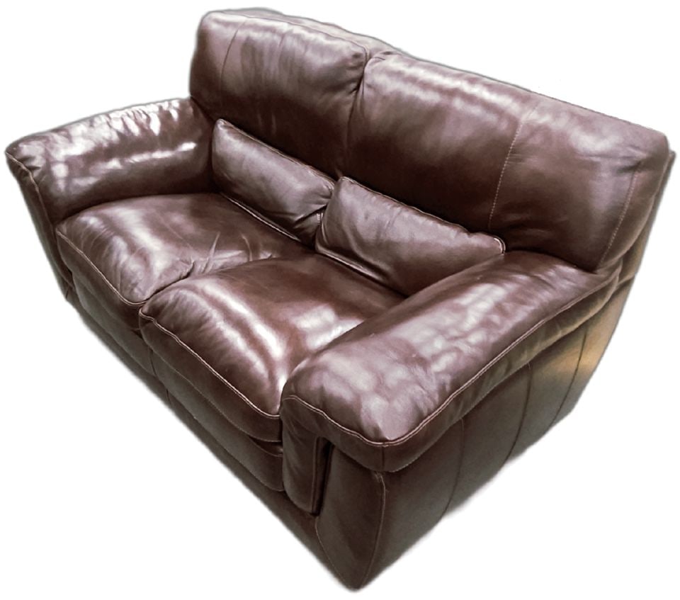 Luxury "Simon Li" Top-Grain Double-Stitched Leather 2-Seat Sofa w/ Sewed in Cushions. (1 of 6)