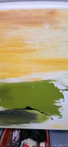 Large powerful mid-century impasto original abstract oil painting. Circa 70s. - 4