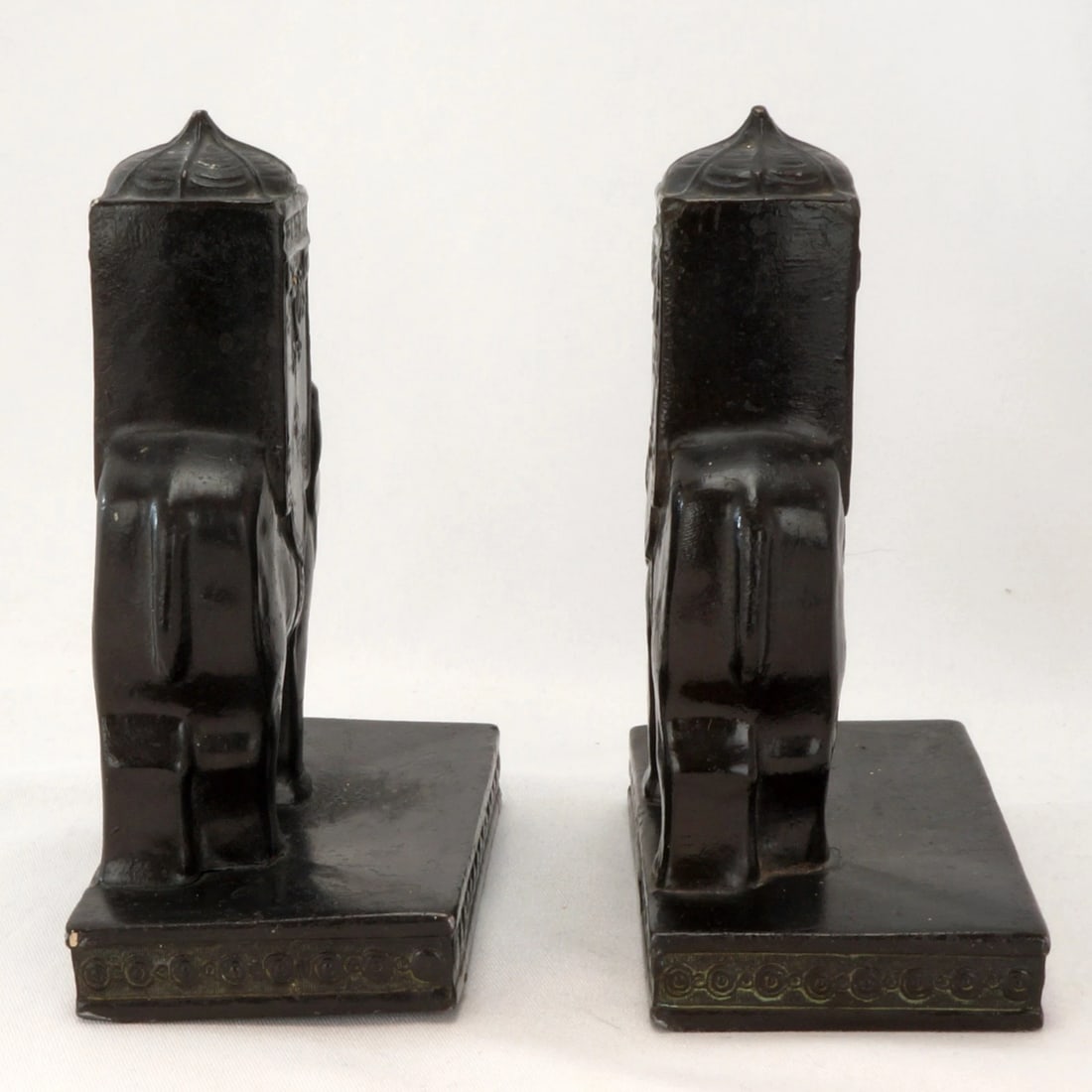 Pair 1923 Ronson Howdah Elephant Bookends - 7
