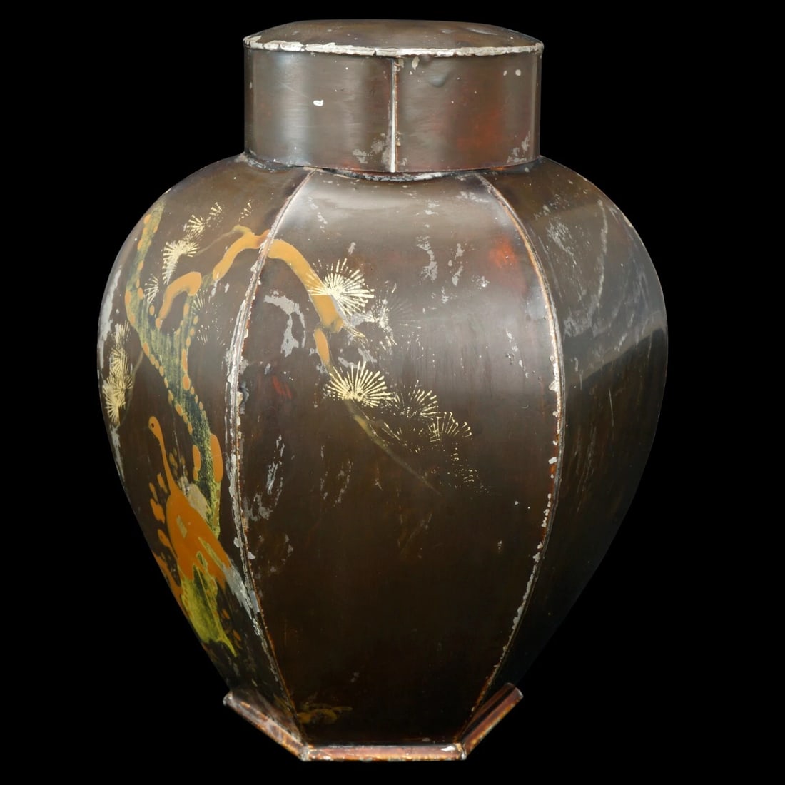Late 19th C Japanese Hexagonal Tea Tin - 3