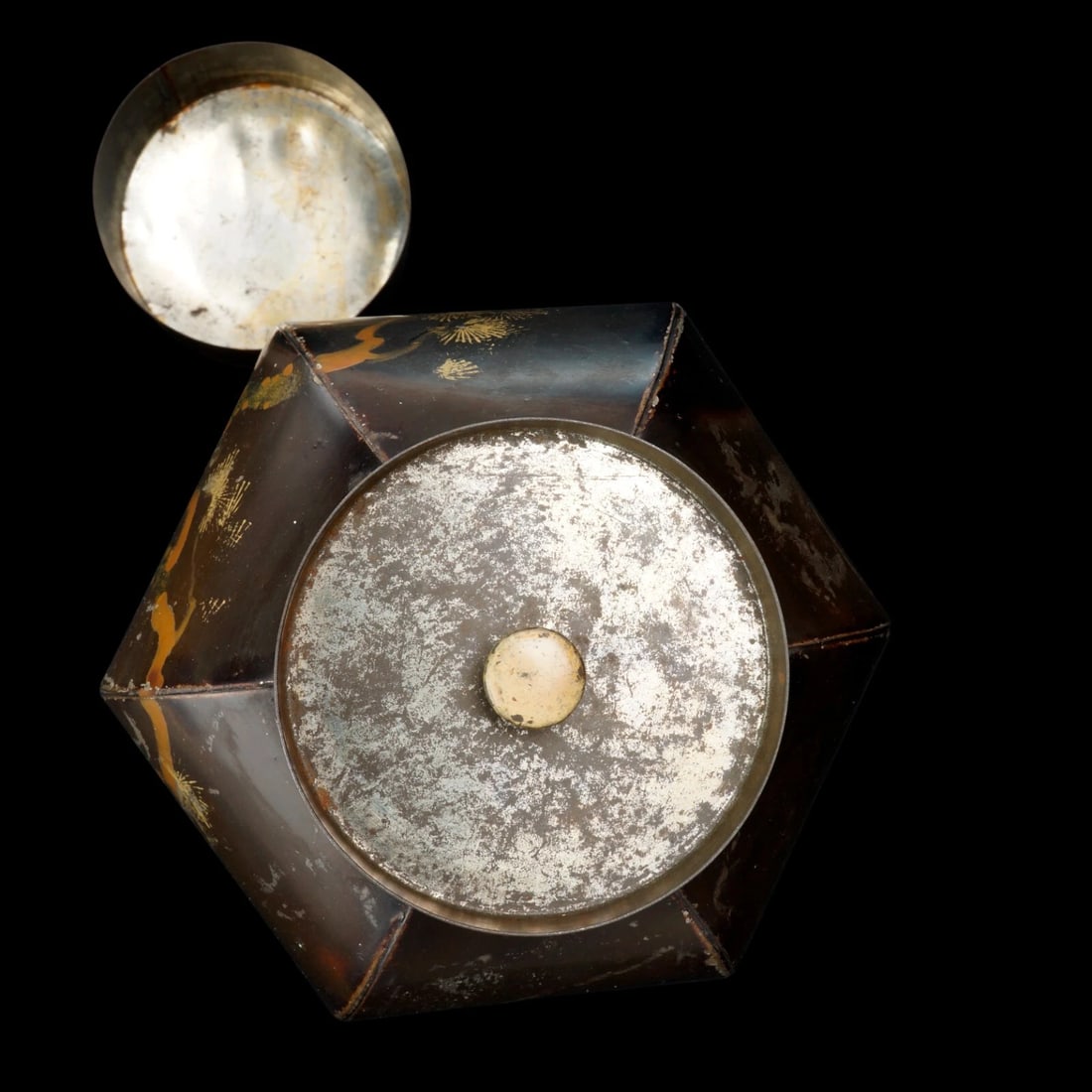 Late 19th C Japanese Hexagonal Tea Tin - 7