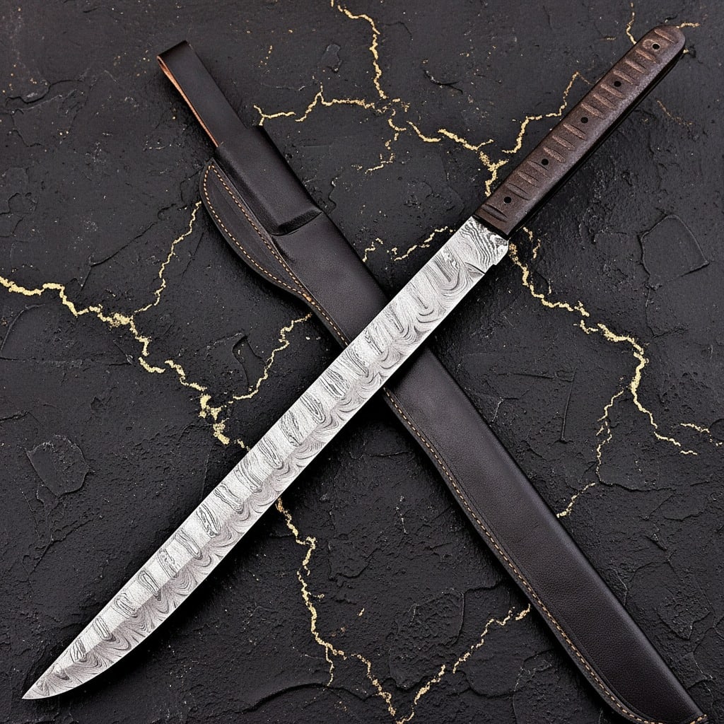 Hand Forged Damascus Steel Samurai Katana Custom Handmade Sharp Blade: Title:Hand Forged Damascus Steel Samurai Katana Custom Handmade Sharp Blade Description:This custom handmade Japanese samurai sword features a sharp, hand-forged Damascus steel blade. Specifications: 