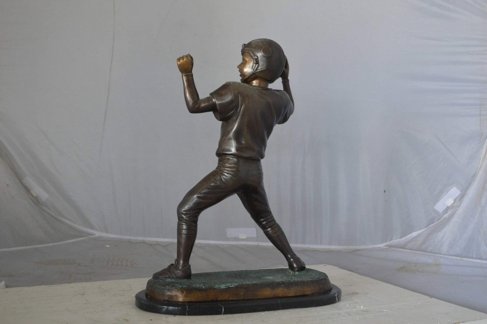 Young Quarterback bronze statue - Size: 14"L x 6"W x 20"H. - 8