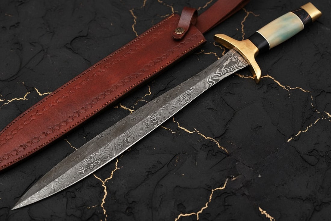 Handmade Damascus Steel Roman Gladius Short Sword Sharp Combat Blade - 2