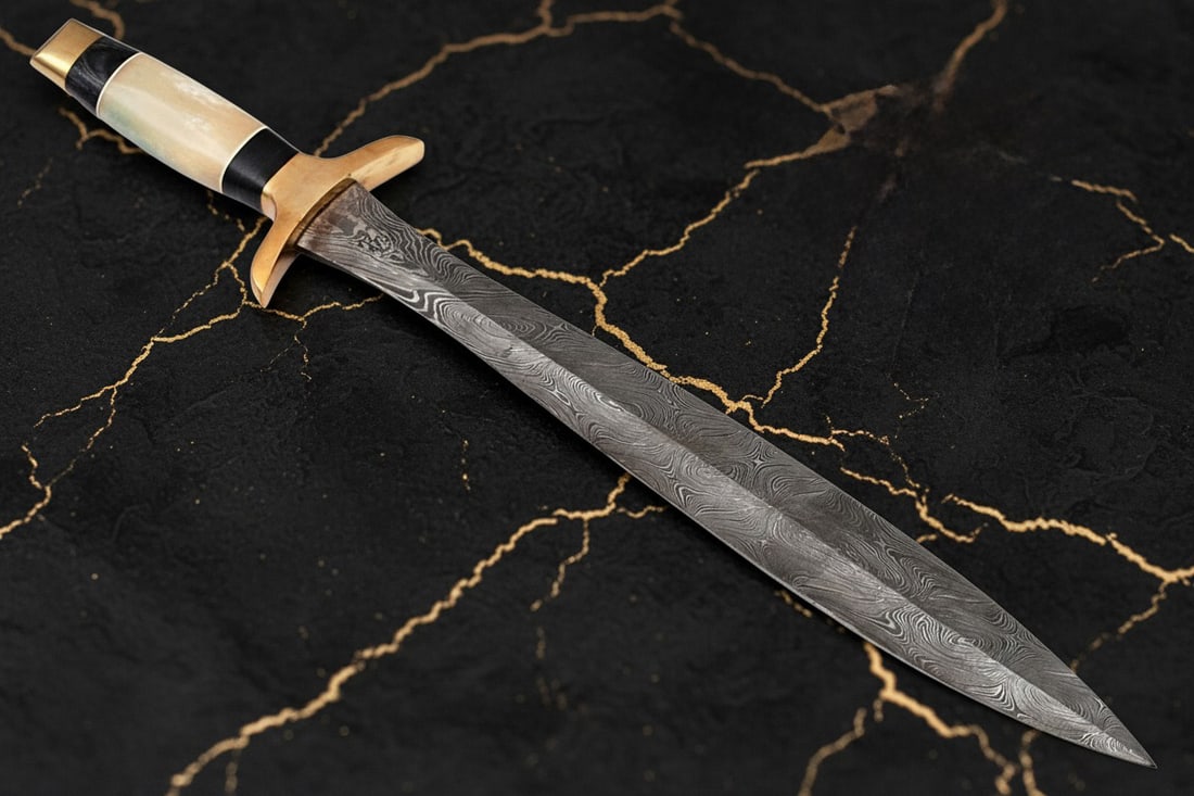 Handmade Damascus Steel Roman Gladius Short Sword Sharp Combat Blade - 3