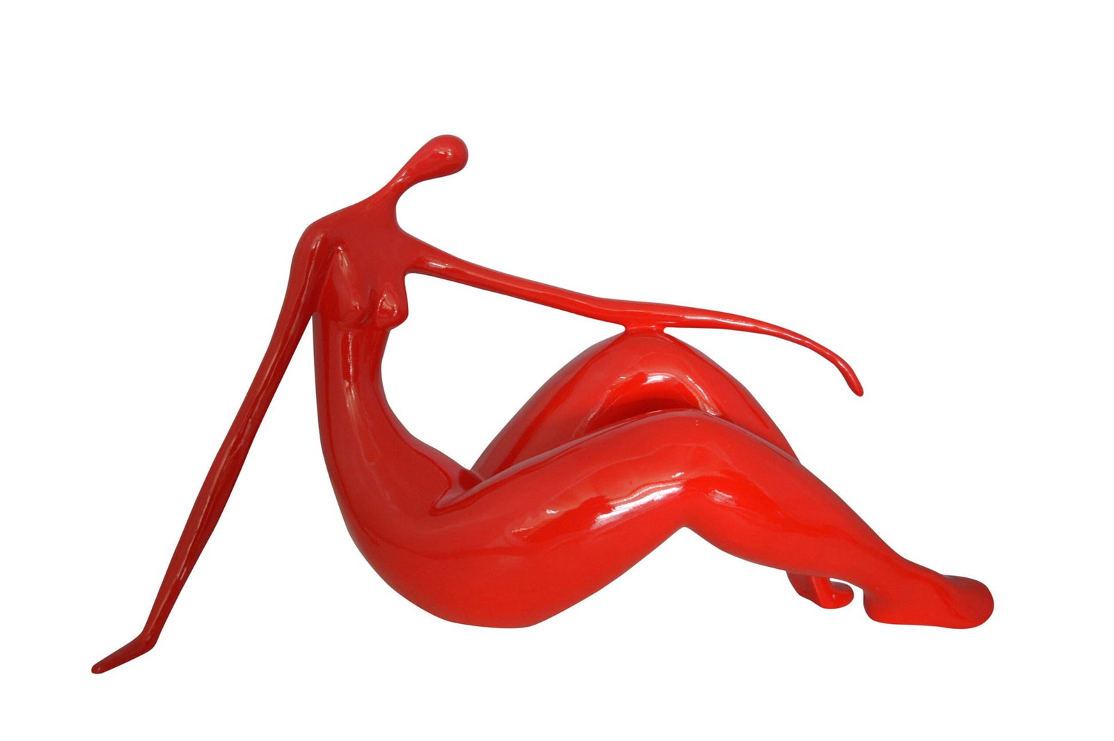 Modern Art Red Women on the Beach Resin Statue - Size: 27"L x 8"W x 15"H.: Title:Modern Art Red Women on the Beach Resin Statue - Size: 27"L x 8"W x 15"H. Description:Enjoy this happy looking modern art, resin statue of a red Women on the Beach. This modern abstract would be