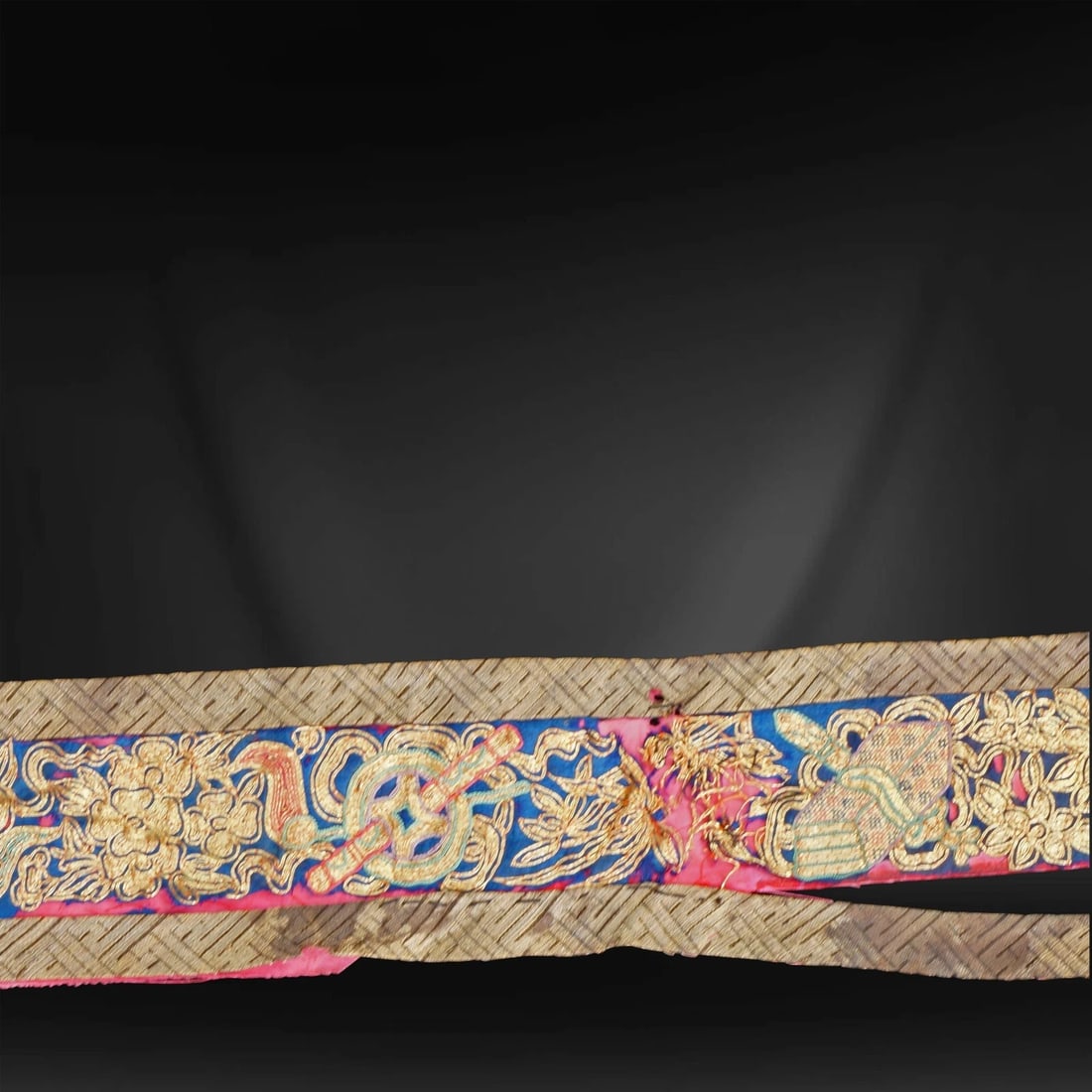 Chinese Silk Door Hanging 19th Century - 5