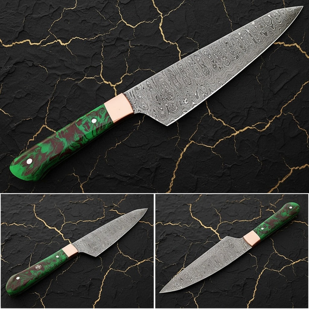 12-inch Damascus Steel Chef Knife Hand-Forged Kitchen Cutlery (1 of 8)