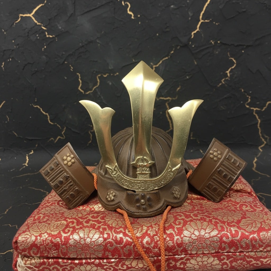 Japanese Samurai Kabuto Helmet Late 1960s Traditional Warrior Display Set - 5