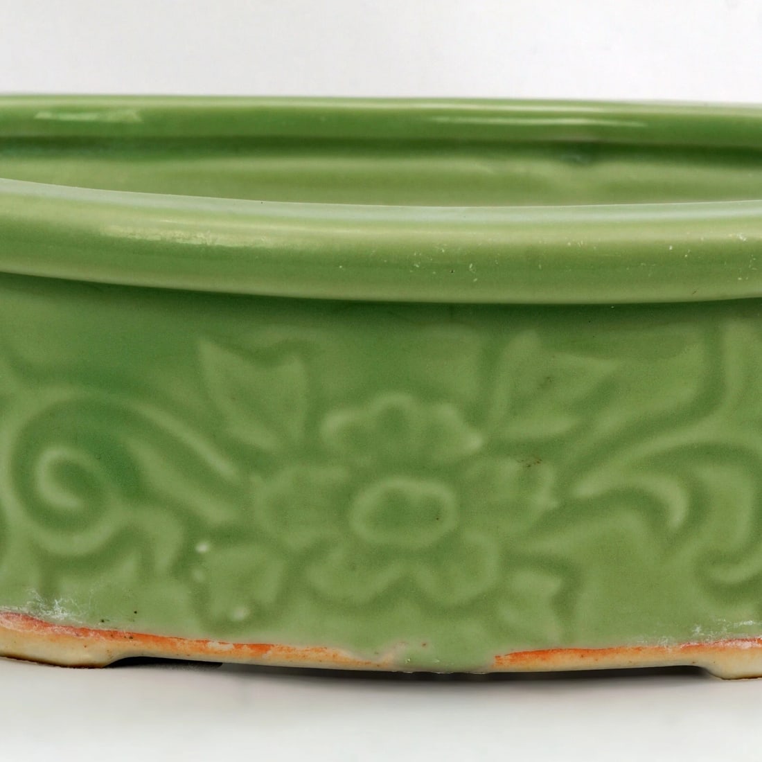 Japanese Celadon Footed Bulb Pot 1920's/30's - 3