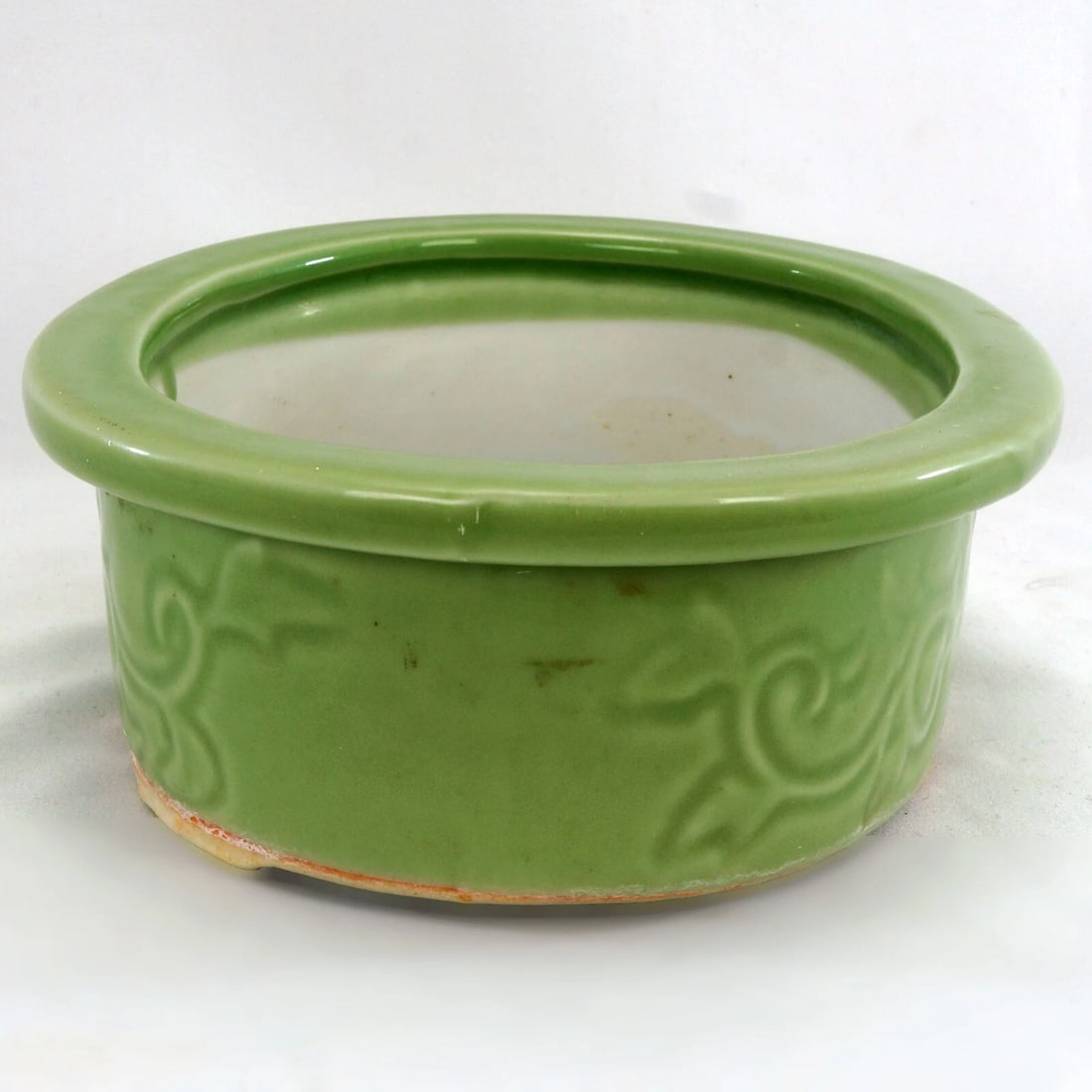 Japanese Celadon Footed Bulb Pot 1920's/30's - 4