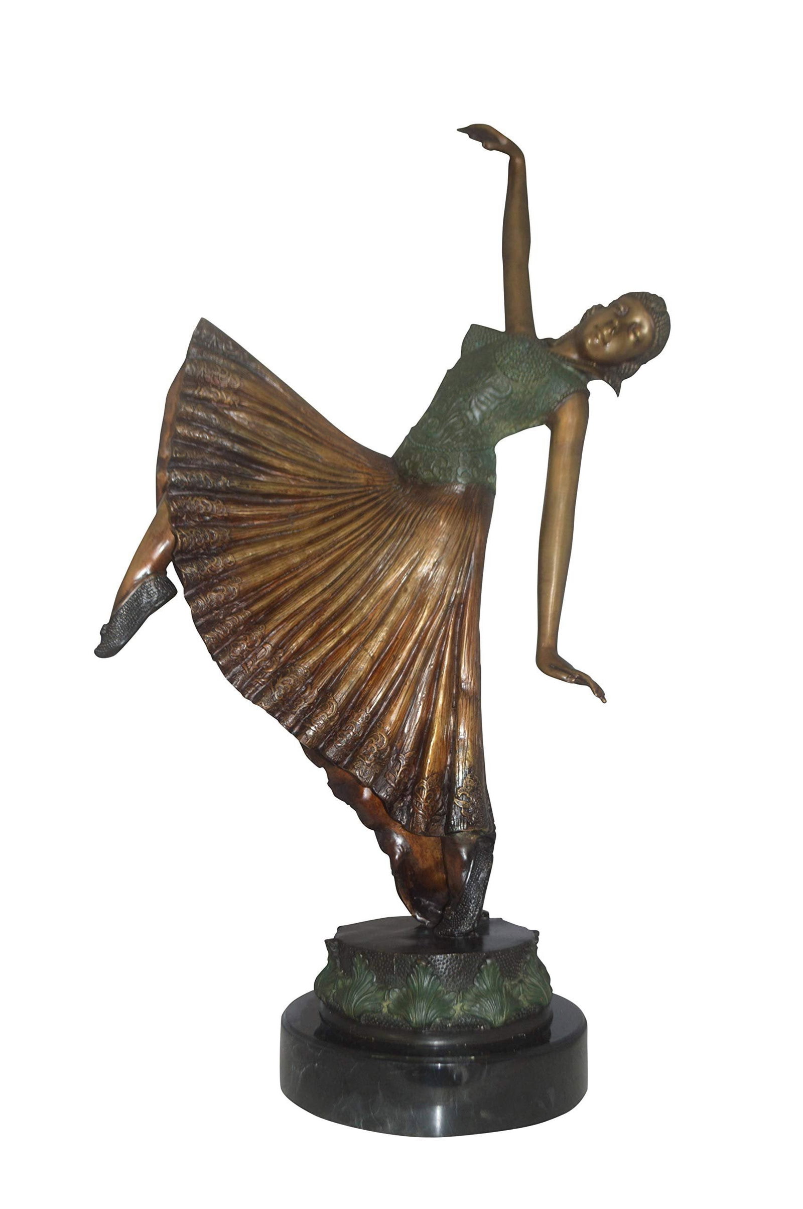 Beautiful Dancer Performing Bronze Statue - Size: 27"L x 12"W x 48"H. (1 of 10)