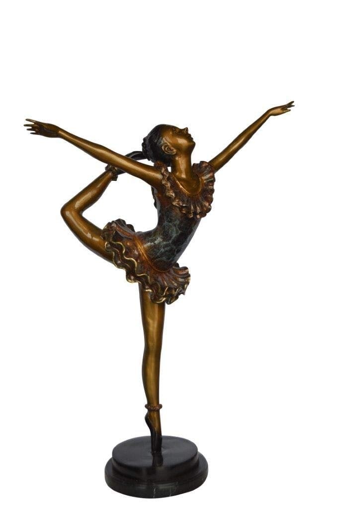 Ballet Dancer Dancing on one Leg Bronze Statue - Size: 35"L x 14"W x 47"H. - 3