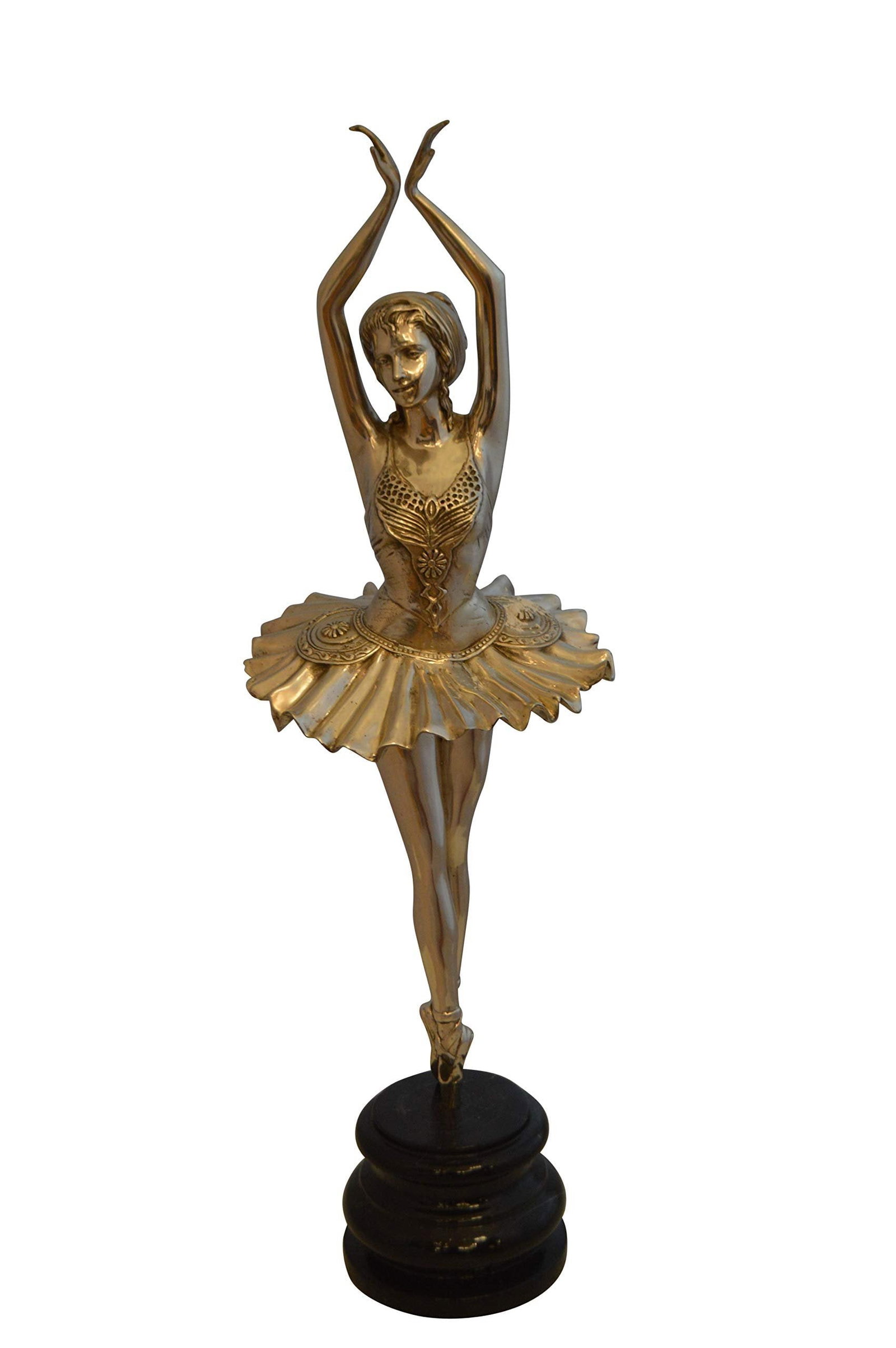 Ballerina Bronze Statue With Silver Finish - Size: 10"L x 10"W x 35"H.: Title:Ballerina Bronze Statue With Silver Finish - Size: 10"L x 10"W x 35"H. Description:Ballerinas are known for their grace, athleticism, and beauty. All of these components are captured in this