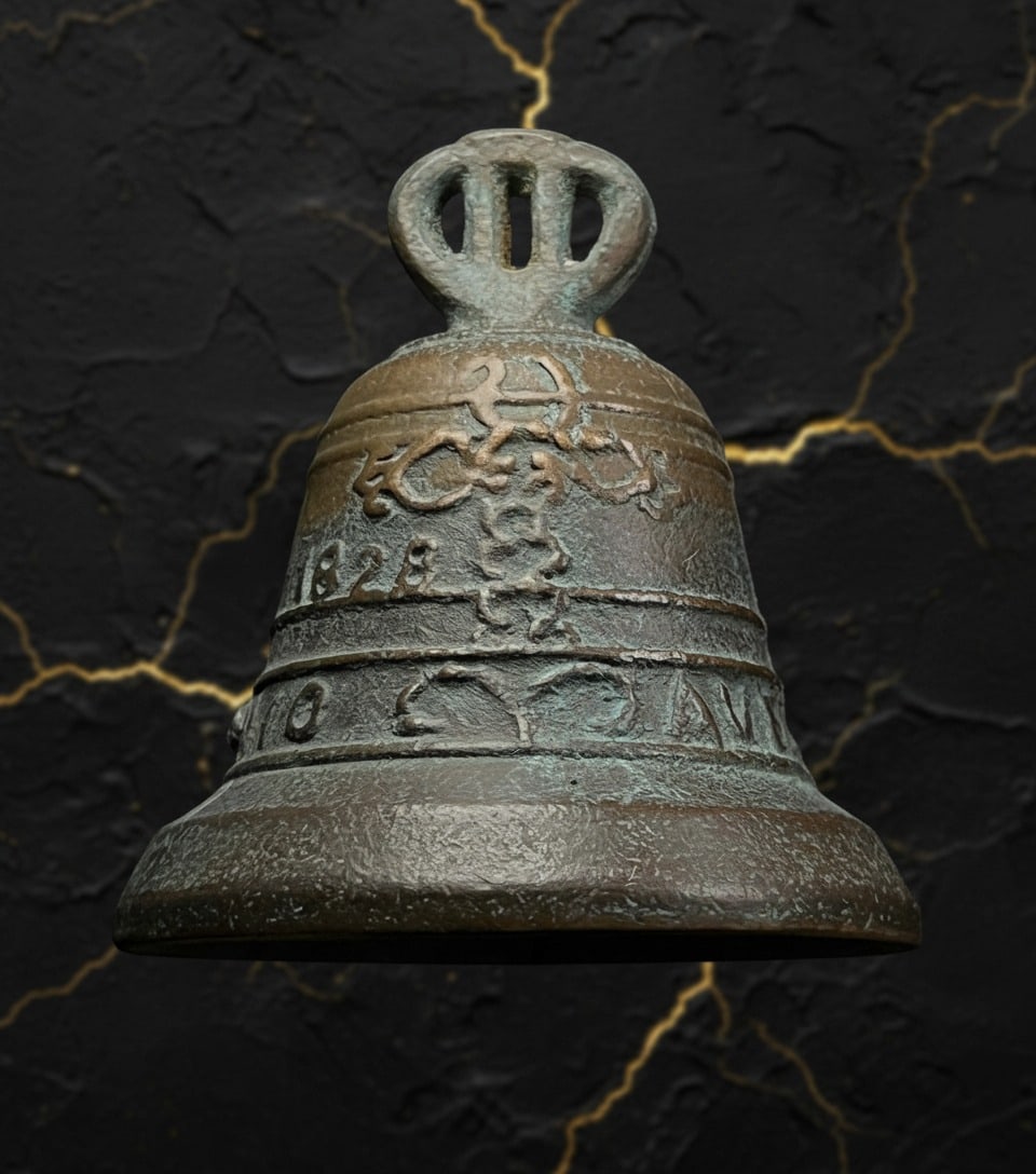 Vintage Spanish Mission Bronze Souvenir Bell Old California Collectible (1 of 3)