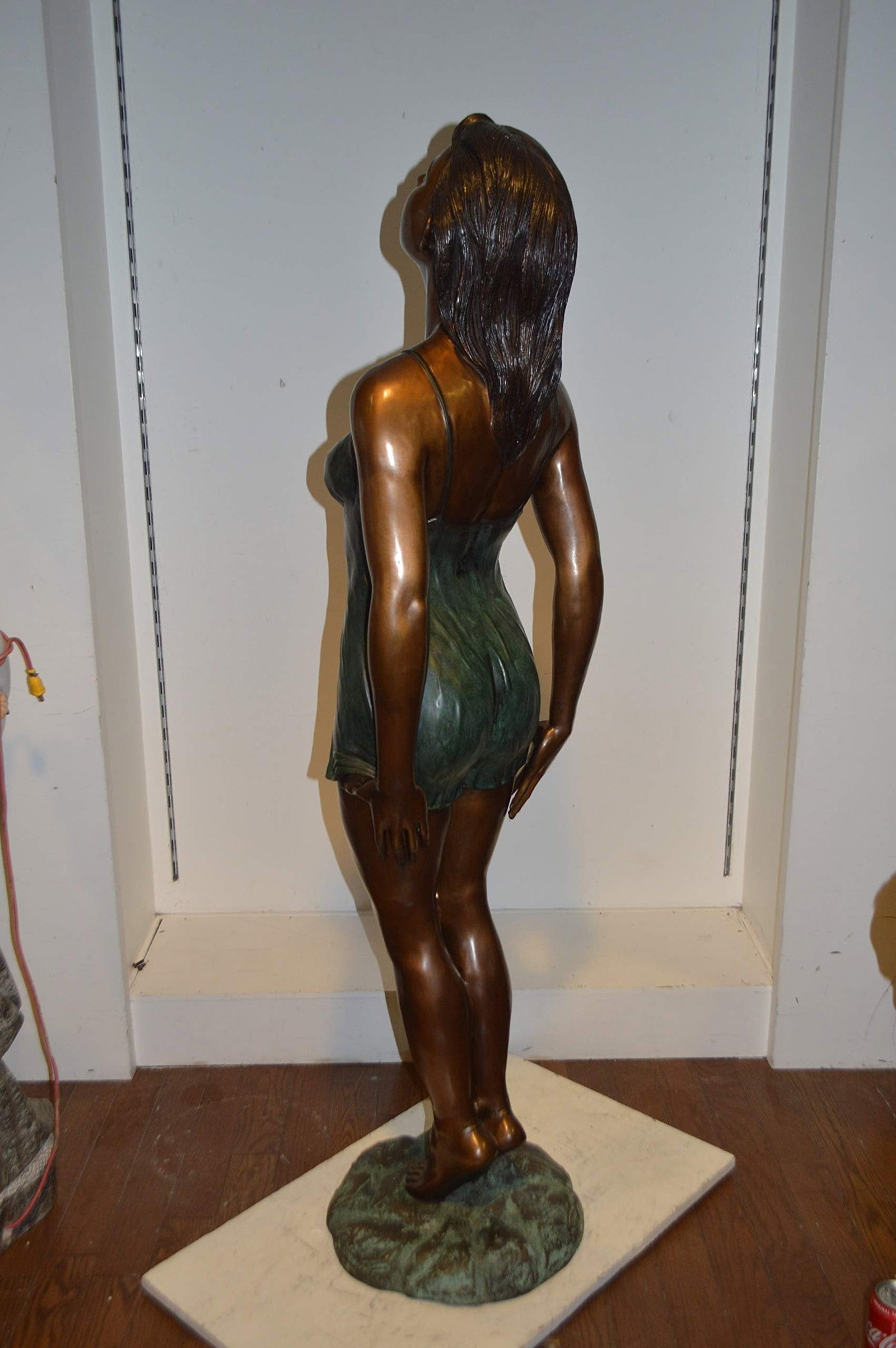 Spring Lady Watching The Sun Bronze Statue - Size: 18"L x 12"W x 64"H - 7