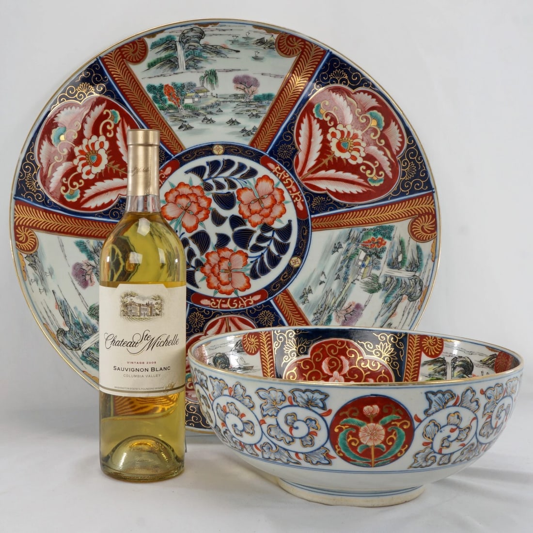 Large Japanese Imari Charger and Bowl c 1910 - 2
