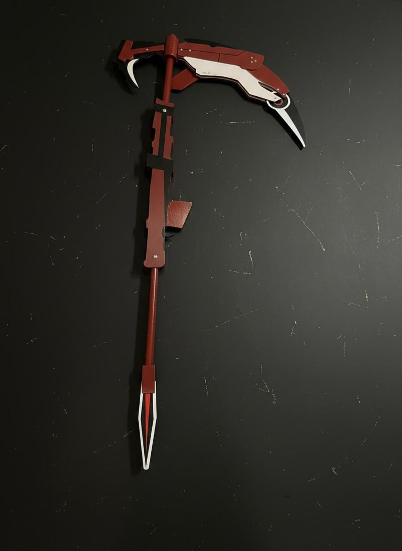 Crescent Rose Scythe 53" Wooden Cosplay Prop for RWBY Ruby Rose Costume: Title:Crescent Rose Scythe 53" Wooden Cosplay Prop for RWBY Ruby Rose Costume Description:Complete your Ruby Rose costume with this impressive wooden replica of the Crescent Rose scythe from the serie