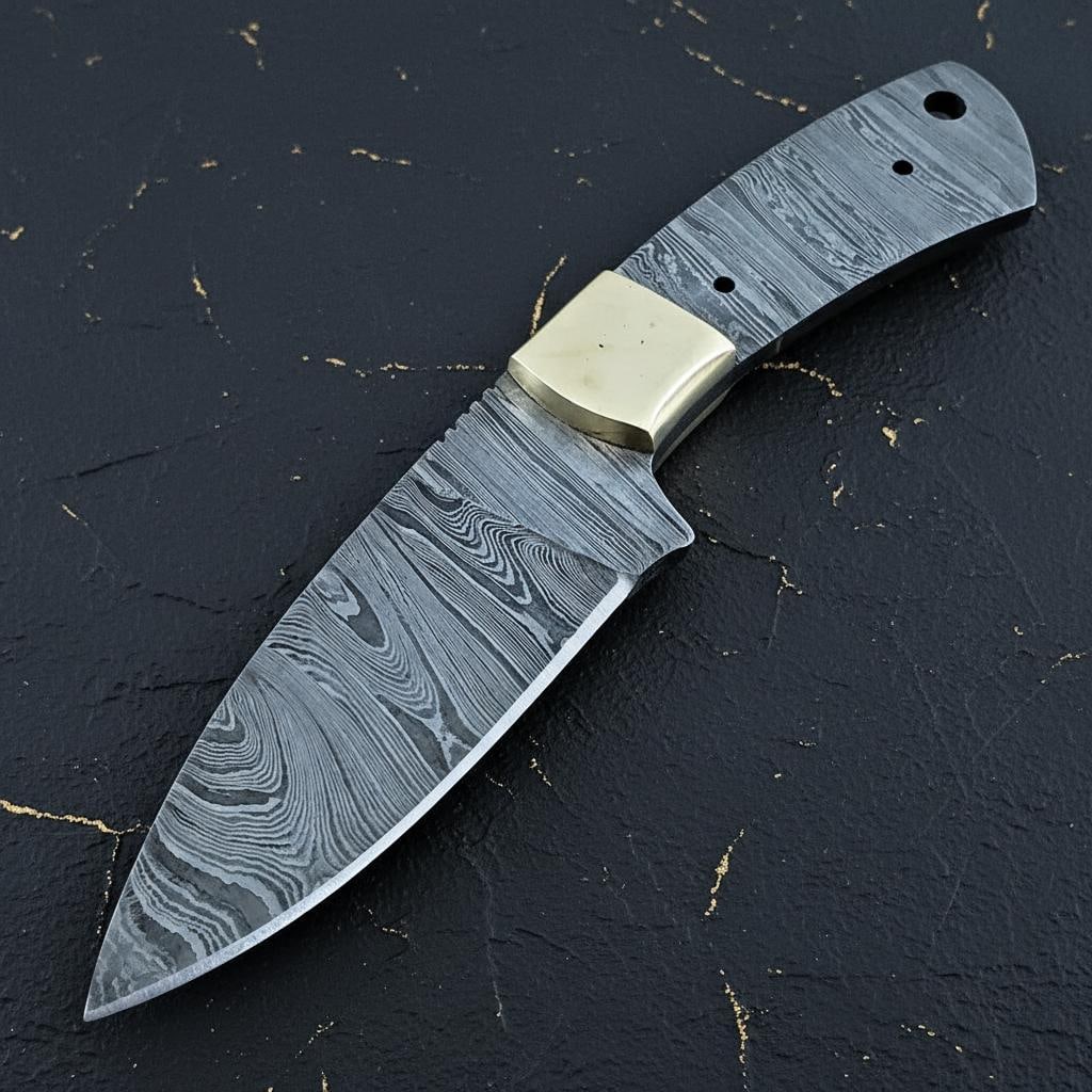 Damascus Steel Blade Blank 3.5" Drop Point for Custom Knife Making Full Tang Guard (1 of 7)