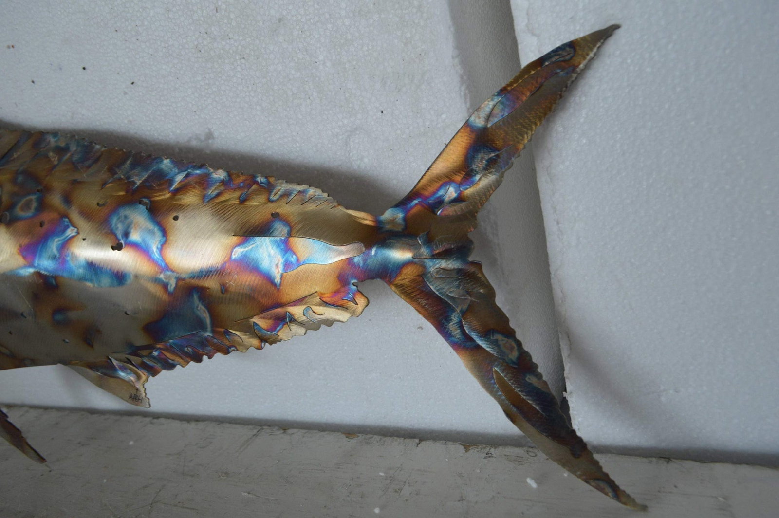 Mahi-Mahi fish laser cut steel wall mounted - Size: 26"L x 2"W x 14"H. - 7