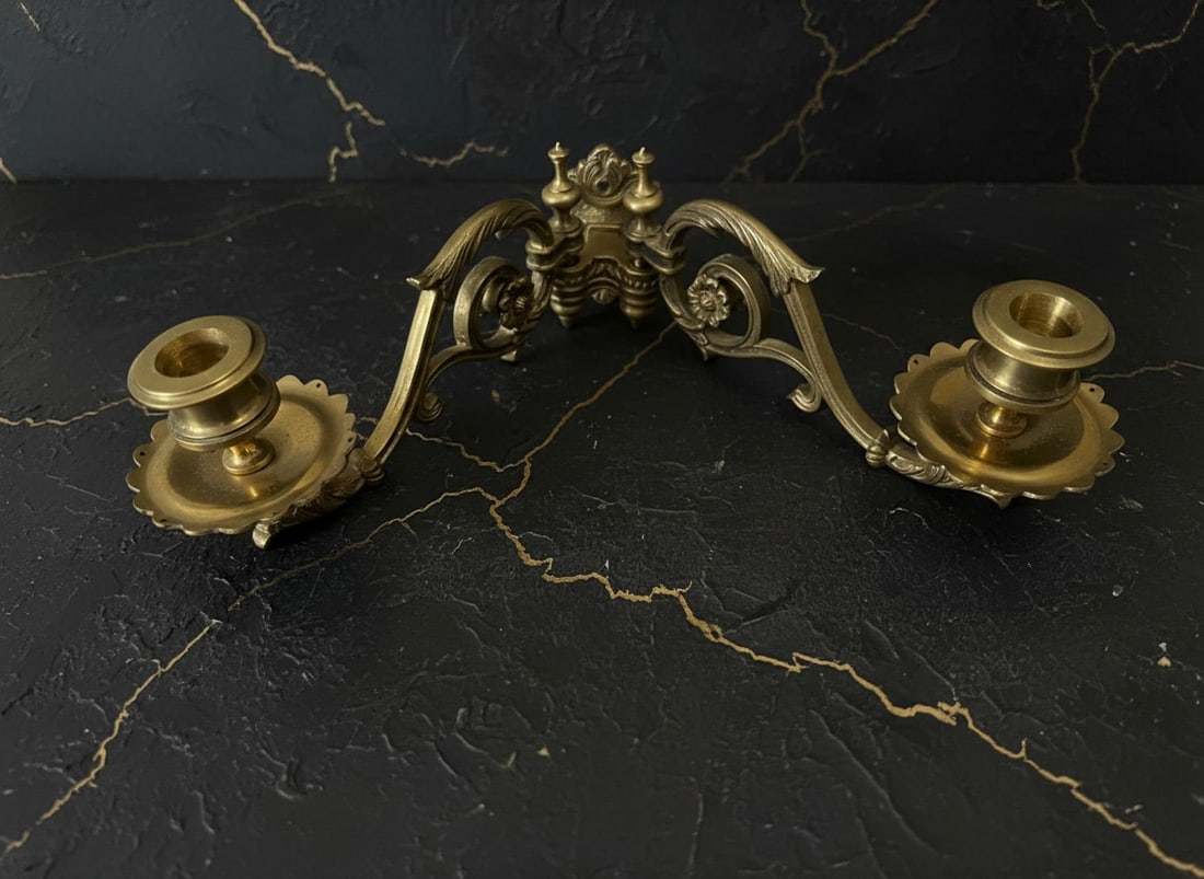 Handcrafted Solid Brass Wall Sconce Vintage Style Light Fixture Made in USA (1 of 9)