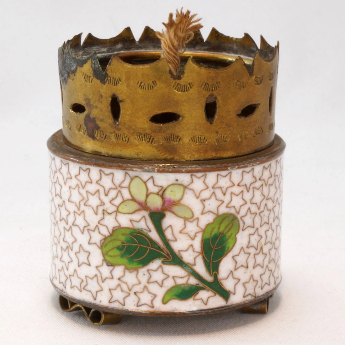 1930s Chinese Cloisonne Opium Lamp Base - 4