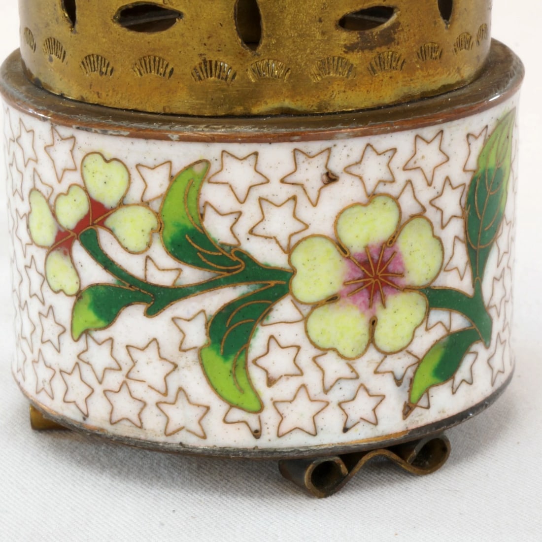 1930s Chinese Cloisonne Opium Lamp Base - 6