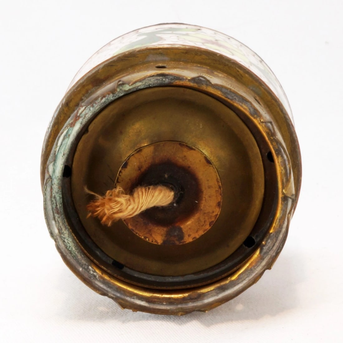 1930s Chinese Cloisonne Opium Lamp Base - 8