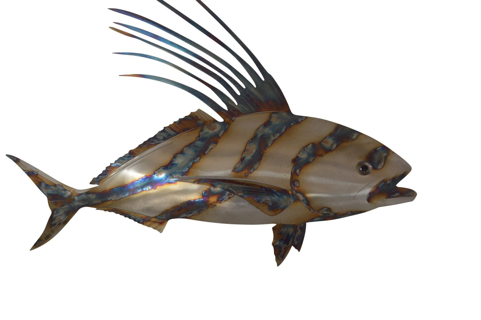 Snapper fish laser cut steel wall mounted - Size: 26"L x 2"W x 17"H. (1 of 9)