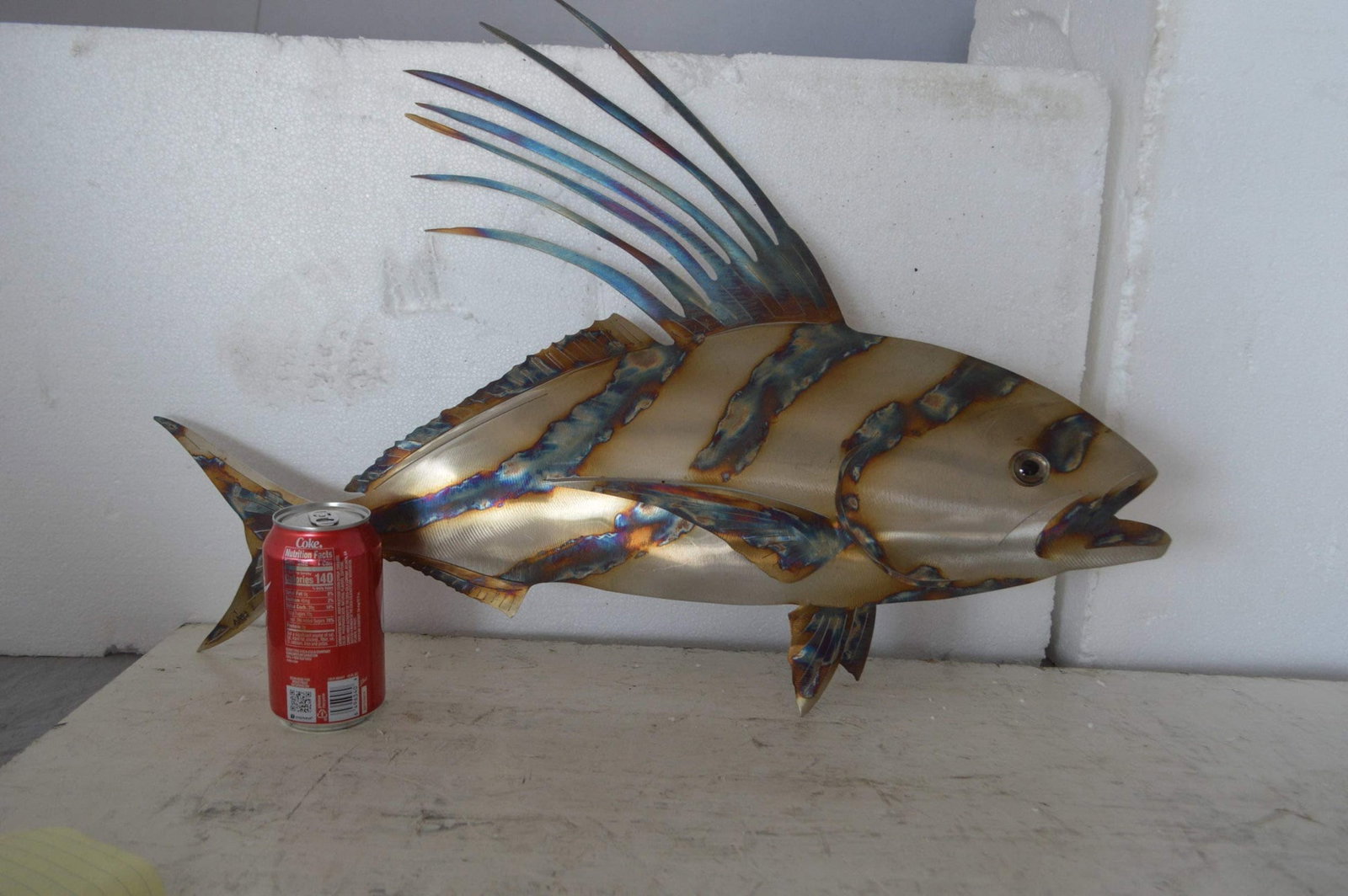 Snapper fish laser cut steel wall mounted - Size: 26"L x 2"W x 17"H. - 5