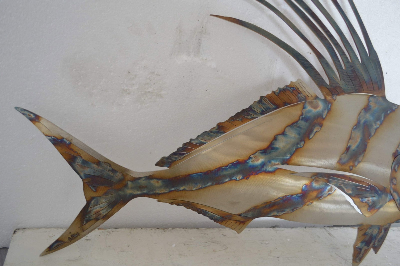Snapper fish laser cut steel wall mounted - Size: 26"L x 2"W x 17"H. - 7