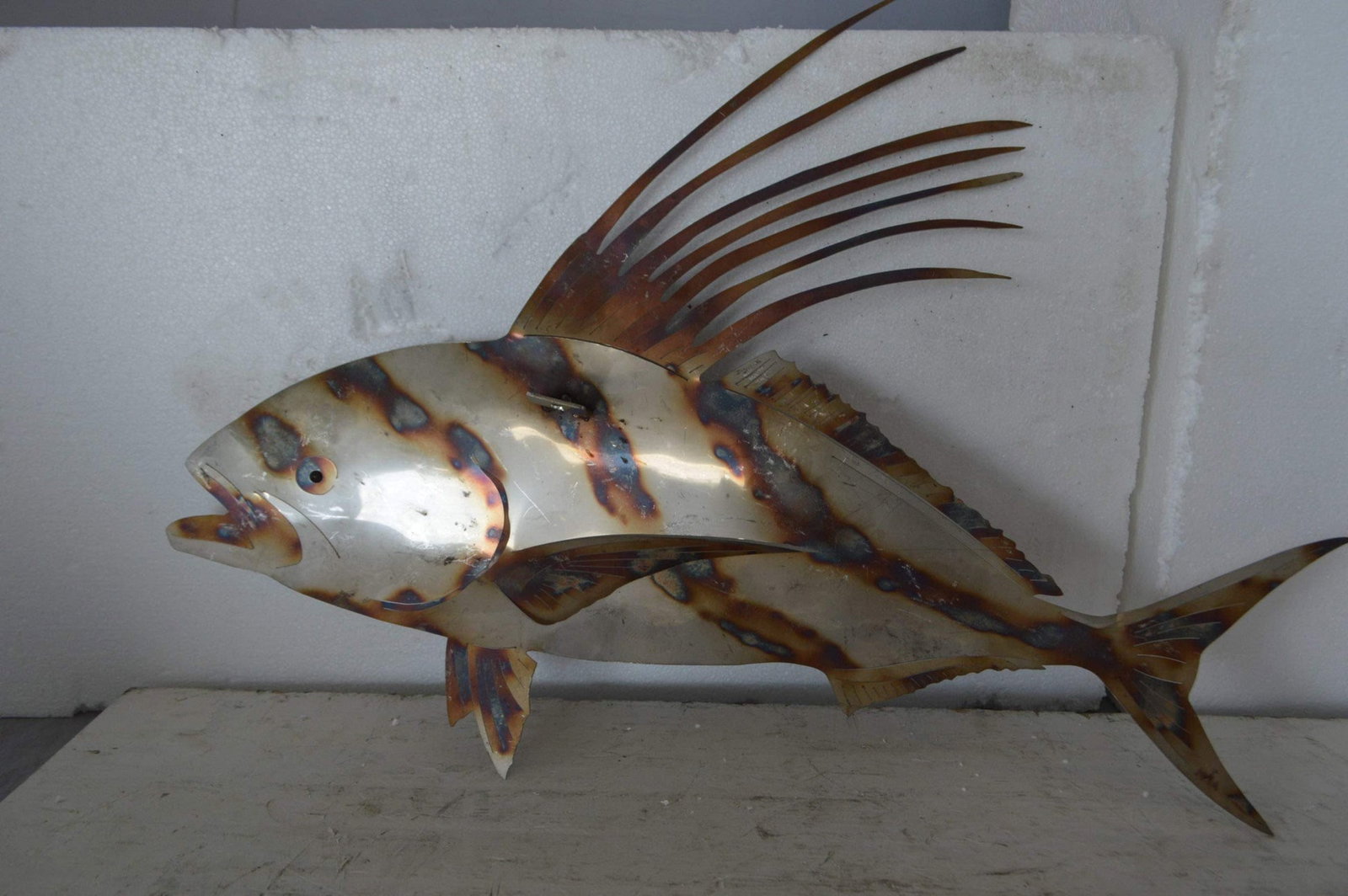 Snapper fish laser cut steel wall mounted - Size: 26"L x 2"W x 17"H. - 8