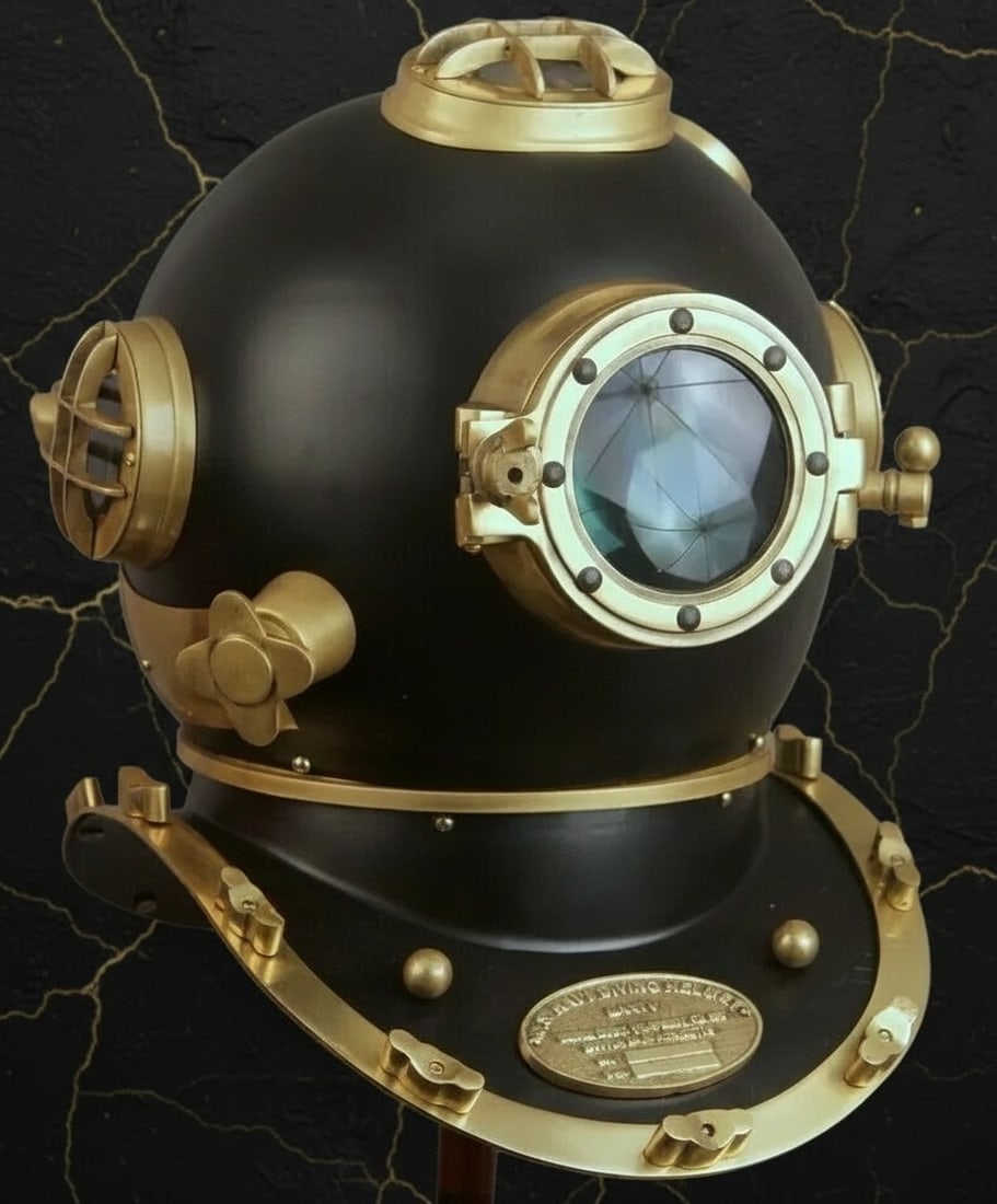 Vintage US Navy Mark V Deep Sea Diving Helmet Antique Marine Scuba Decor (1 of 6)