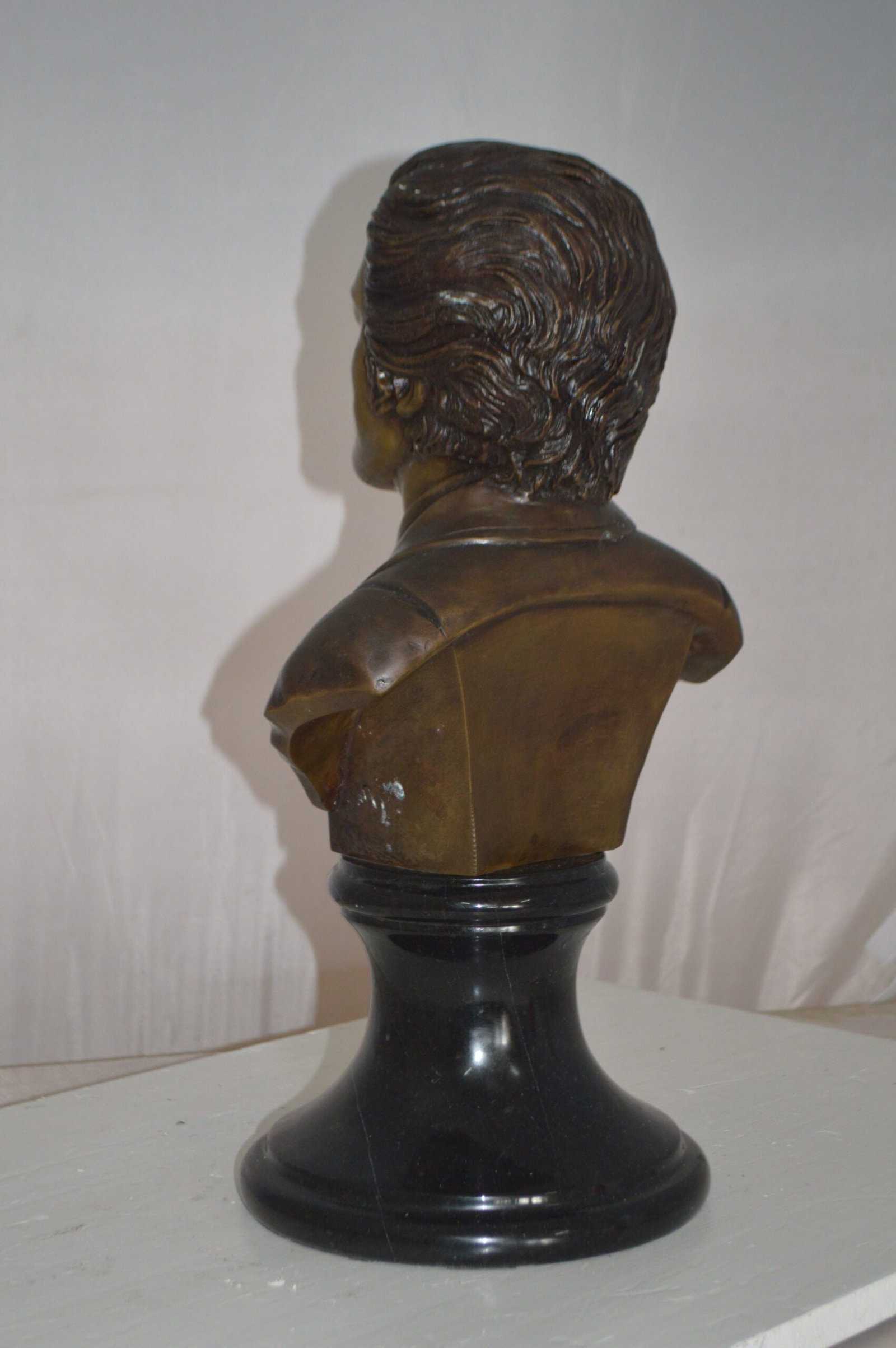Frederic Francois Chopin Bust Bronze Statue - Size: 12"L x 8"W x 21"H. - 10