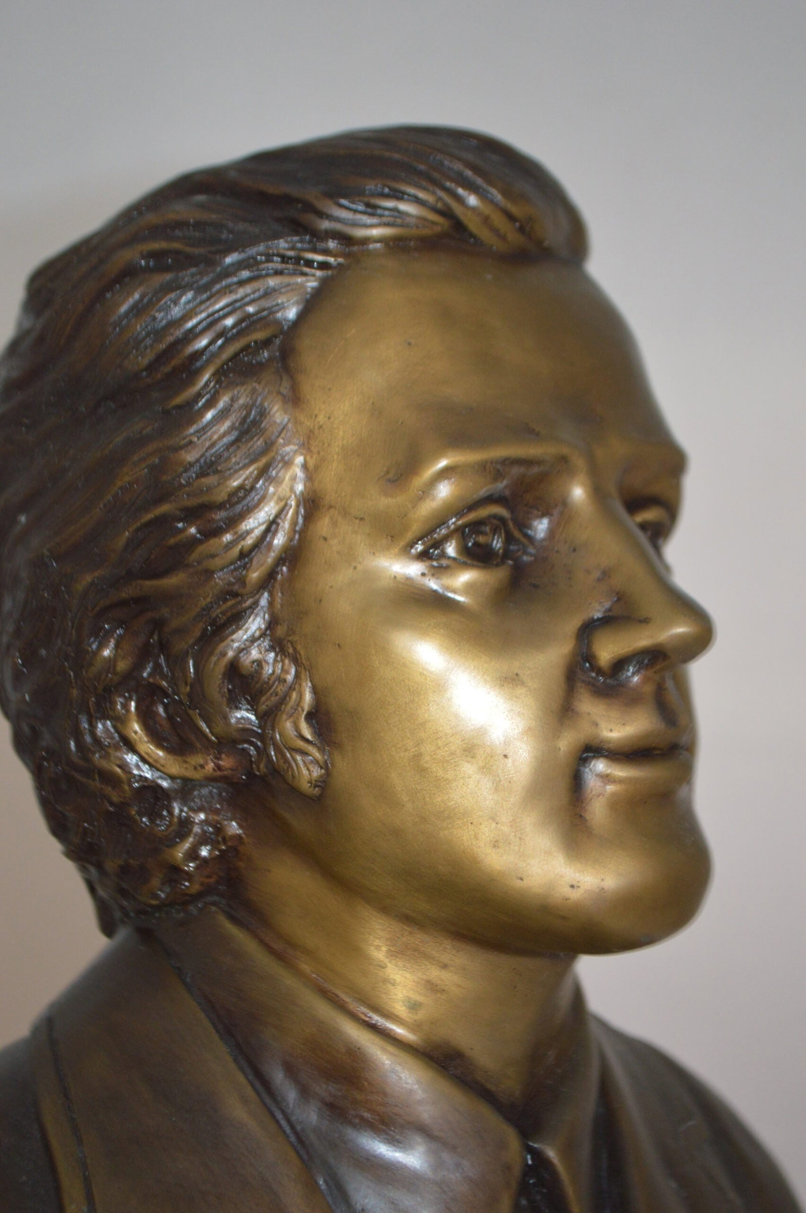 Frederic Francois Chopin Bust Bronze Statue - Size: 12"L x 8"W x 21"H. - 6