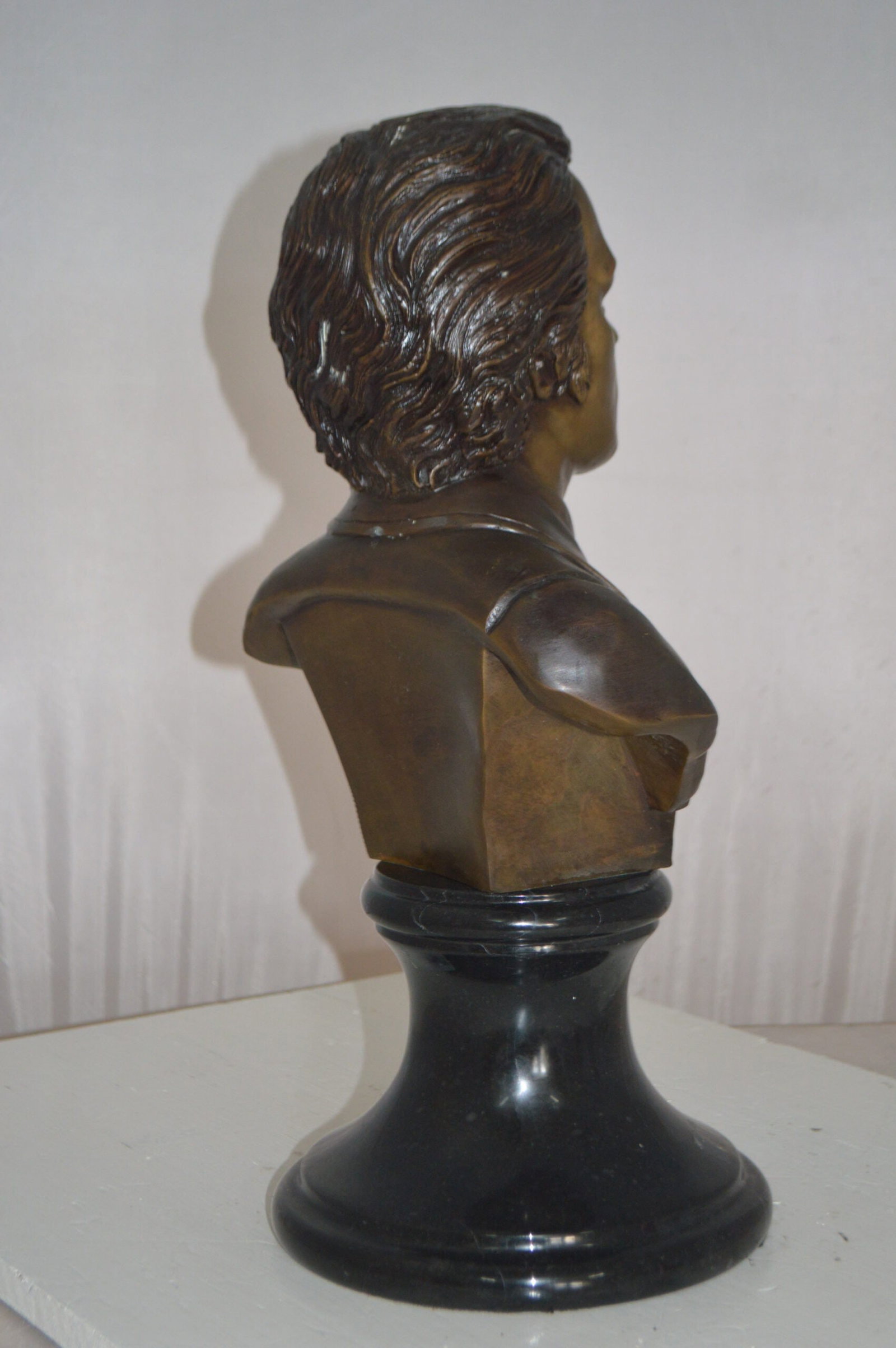 Frederic Francois Chopin Bust Bronze Statue - Size: 12"L x 8"W x 21"H. - 8