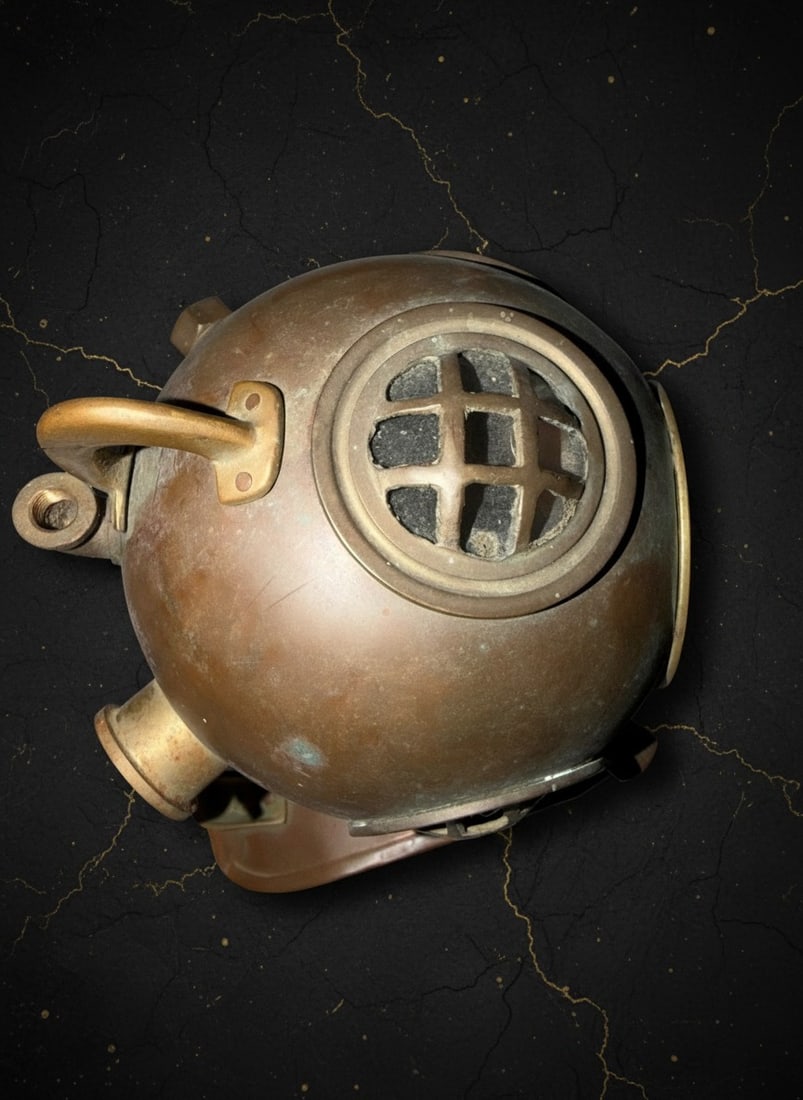 7" Antique Style Nautical Diving Helmet Metal Copper Brass Maritime Decor - 4