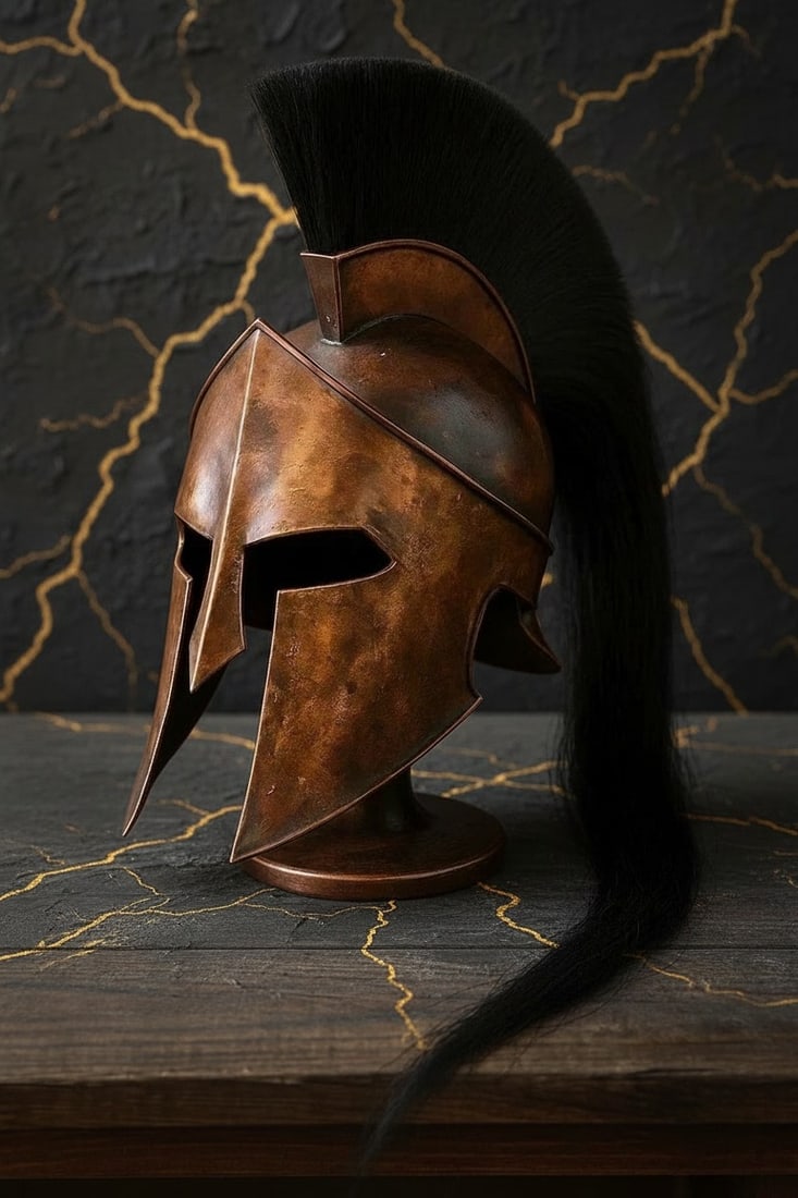 Handcrafted Corinthian Spartan Helmet Ancient Greek Warrior Armor Replica - 4