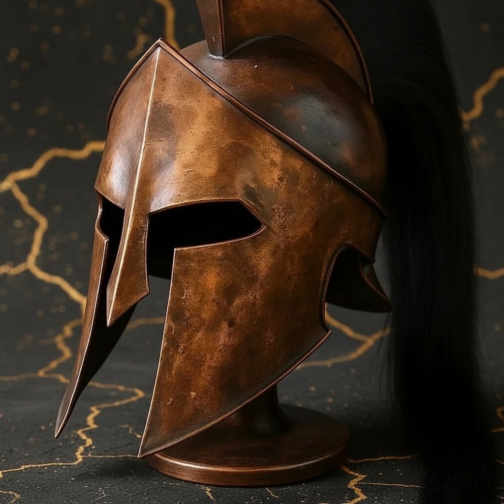 Handcrafted Corinthian Spartan Helmet Ancient Greek Warrior Armor Replica - 5
