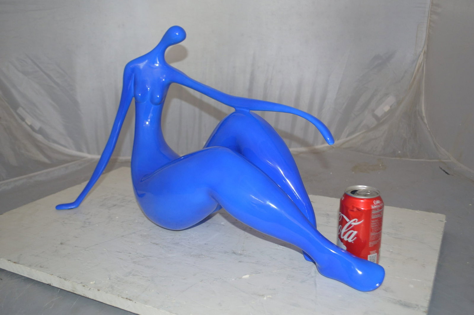 Modern Art Blue Women on the Beach Resin Statue - Size: 27"L x 8"W x 15"H. - 13